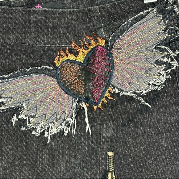 Rare LOKA brand black denim mini skirt - Picture 2 of 5